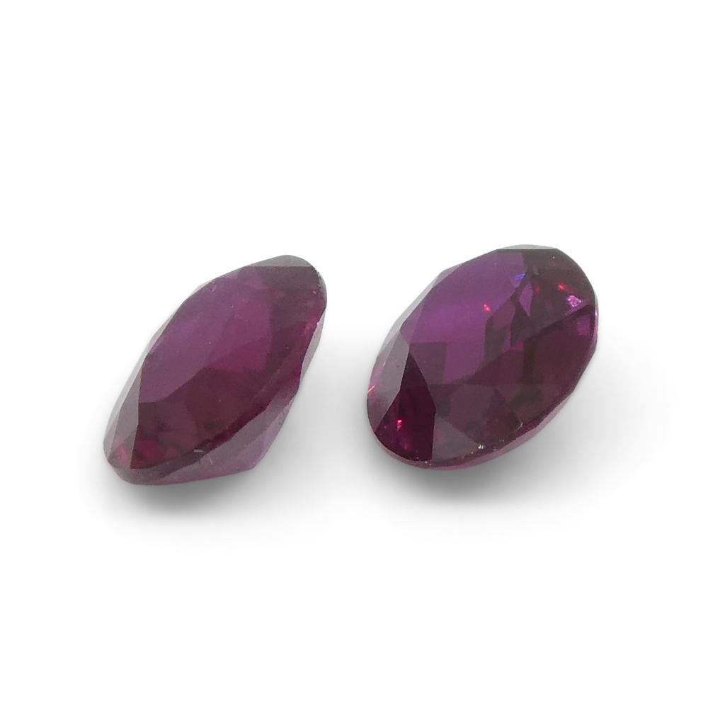 0.76ct Pair Oval Purple Sapphire from Thailand For Sale 4