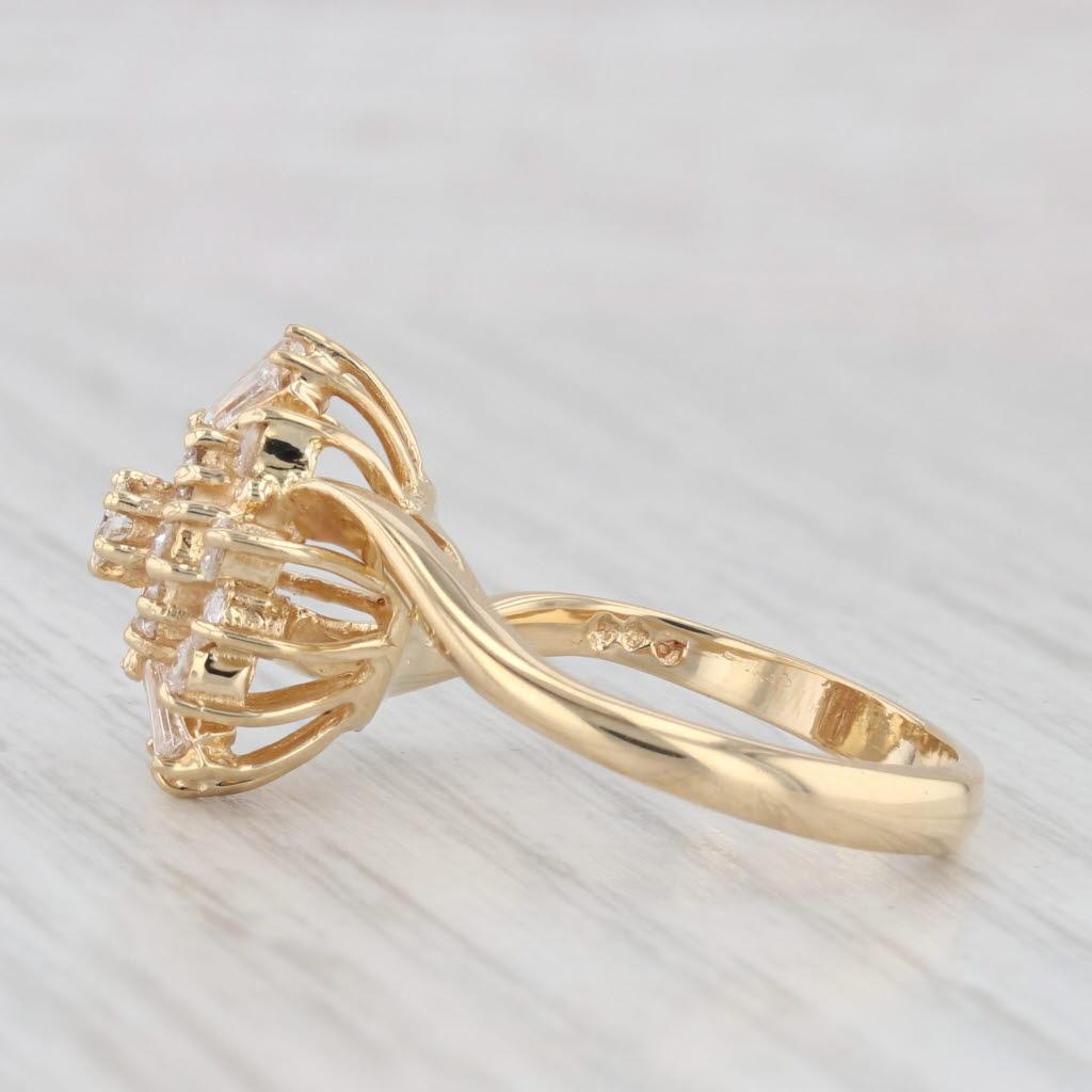 Bague grappe de diamants 0,76 ctw en or jaune 18 carats, taille 7,25 Pour femmes en vente