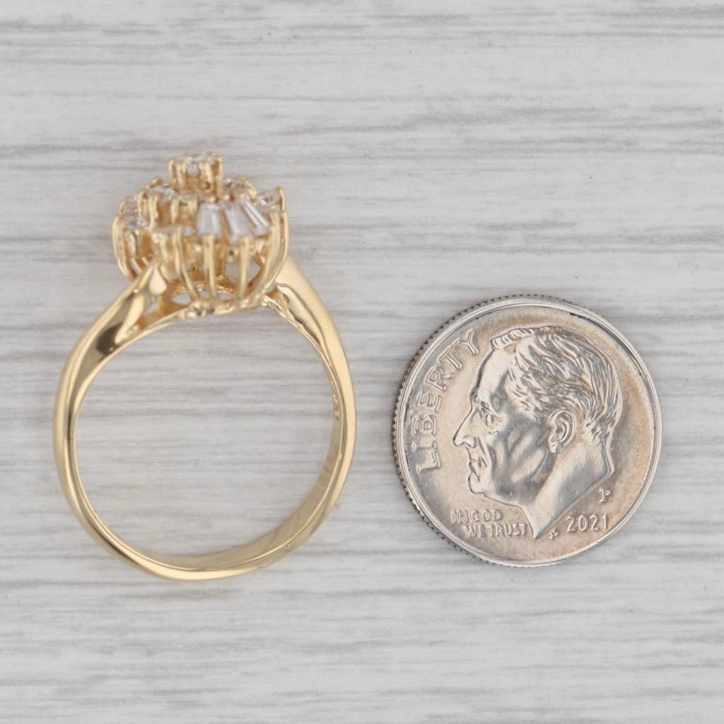 Bague grappe de diamants 0,76 ctw en or jaune 18 carats, taille 7,25 en vente 3