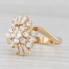 0,76 Karat Diamant-Cluster-Ring aus 18 Karat Gelbgold Größe 7,25