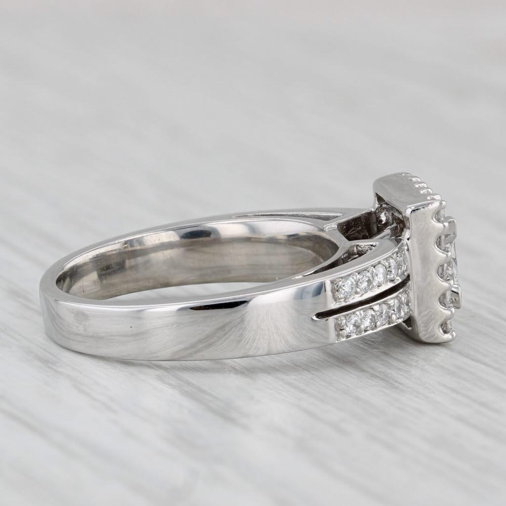 Women's 0.76ctw Princess Diamond Halo Engagement Ring 14k White Gold Size 6.5