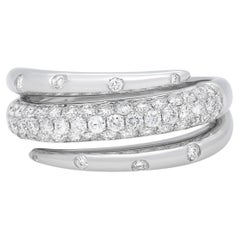 0.77 Carat Diamond Spiral Ring 18K White Gold 