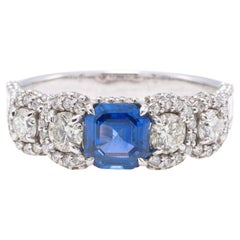 0.77 Carat Emerald Sapphire Ring
