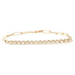 0.77 Carat Link Diamond Bracelet 14 Karat Yellow Gold