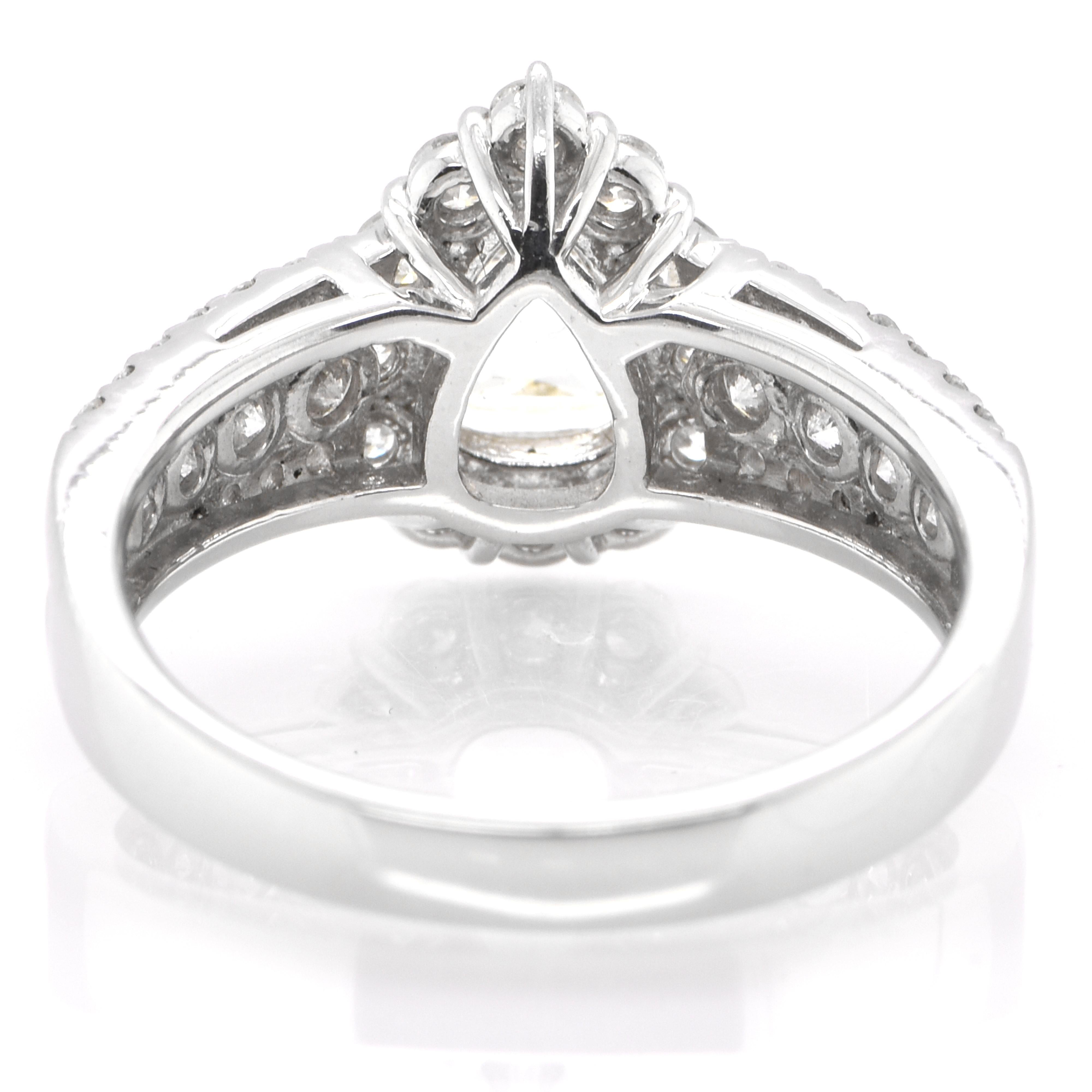 0.77 Carat Natural Rose Cut Diamond Ring Set in Platinum For Sale 1