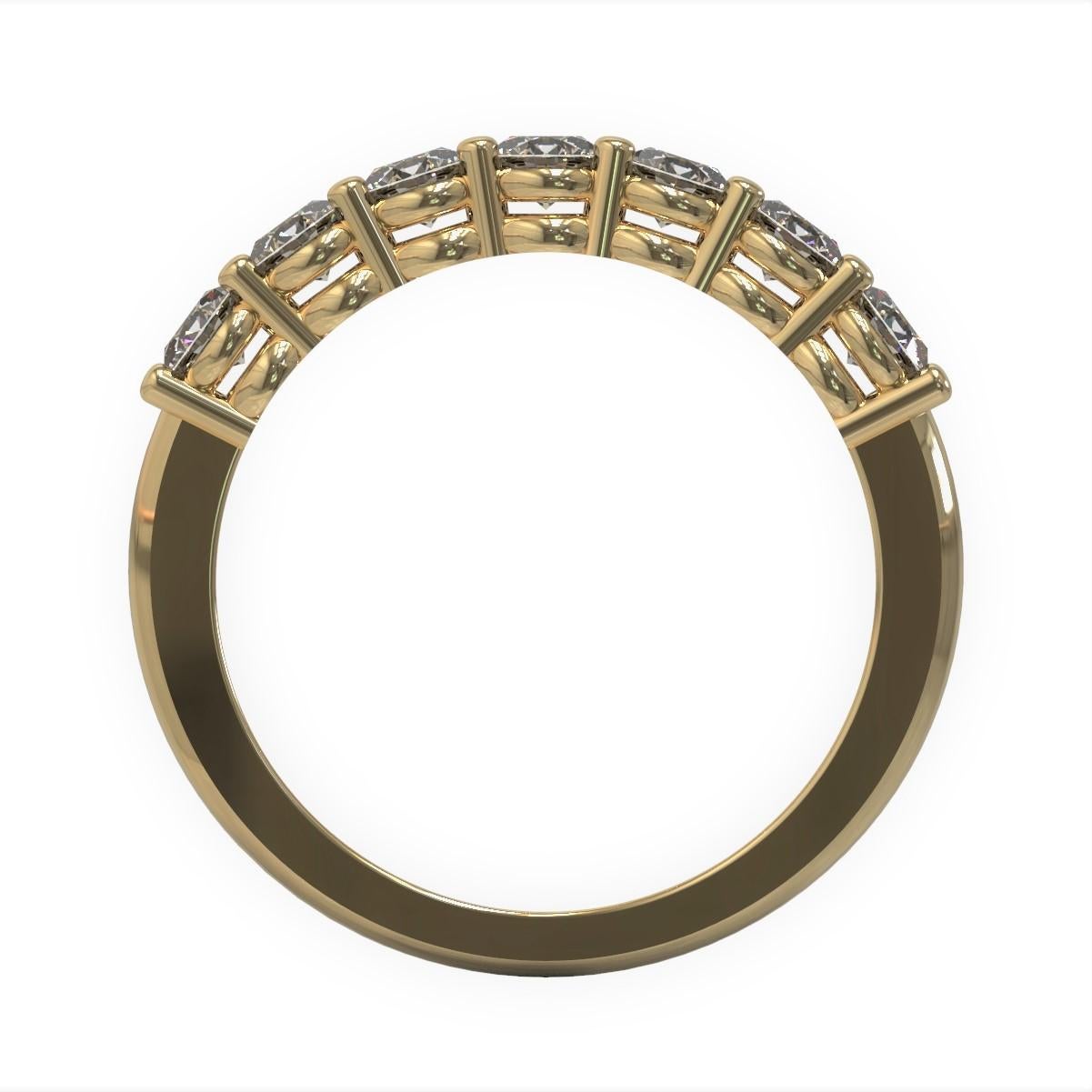 Women's 0.77 Carat Round Brilliant Cut Diamond Bridal Ring in 18 Carat Yellow Gold For Sale