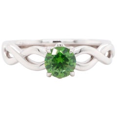 Verlobungs-/Ehering aus 18 Karat Gold mit russischem Demantoid