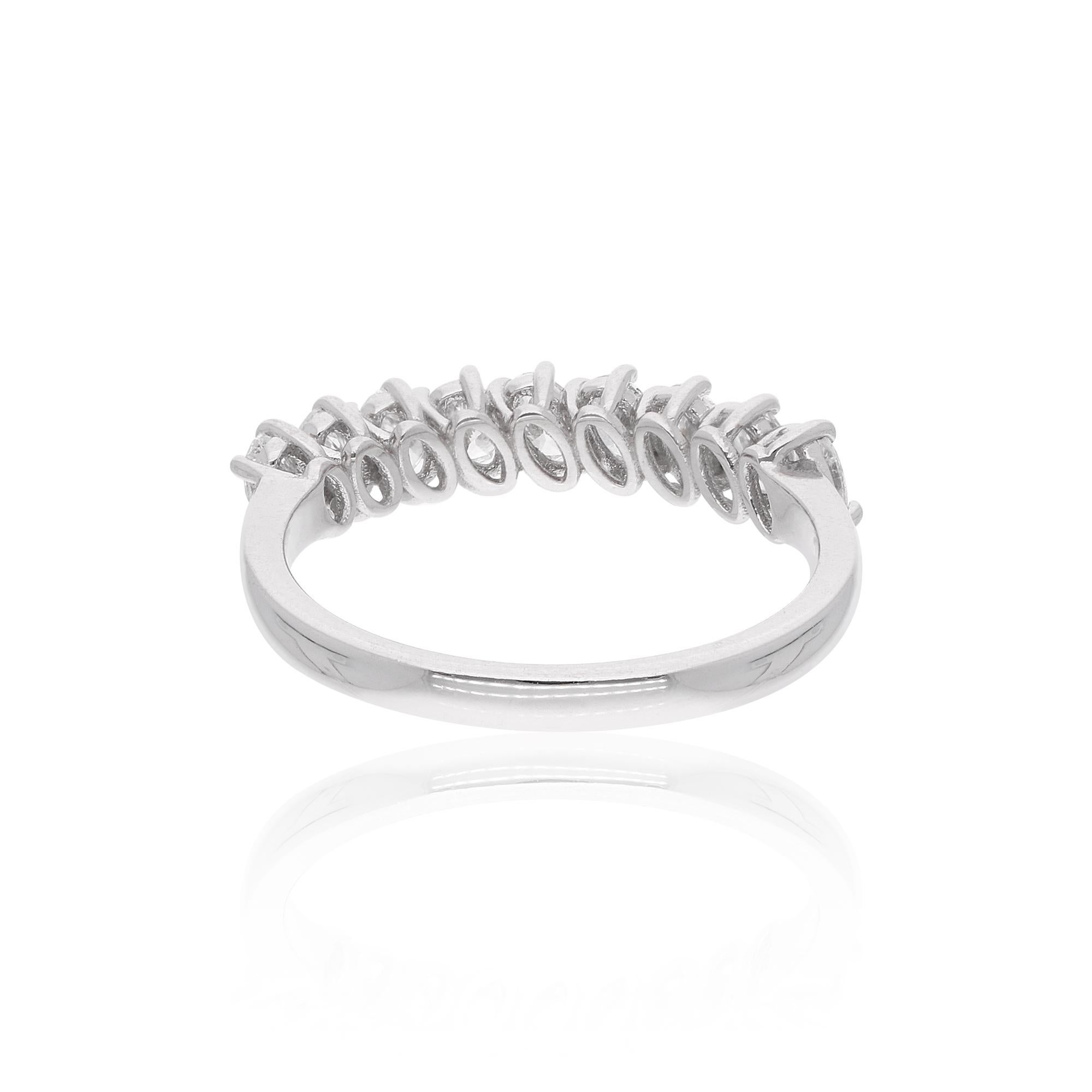Item Code :- SER-22835 (14k)
Gross Wt. :- 2.33 gm
14k Solid White Gold Wt. :- 2.17 gm
Natural Diamond Wt. :- 0.77 Ct. ( AVERAGE DIAMOND CLARITY SI1-SI2 & COLOR H-I )
Ring Size :- 7 US & All size available

✦ Sizing
.....................
We can