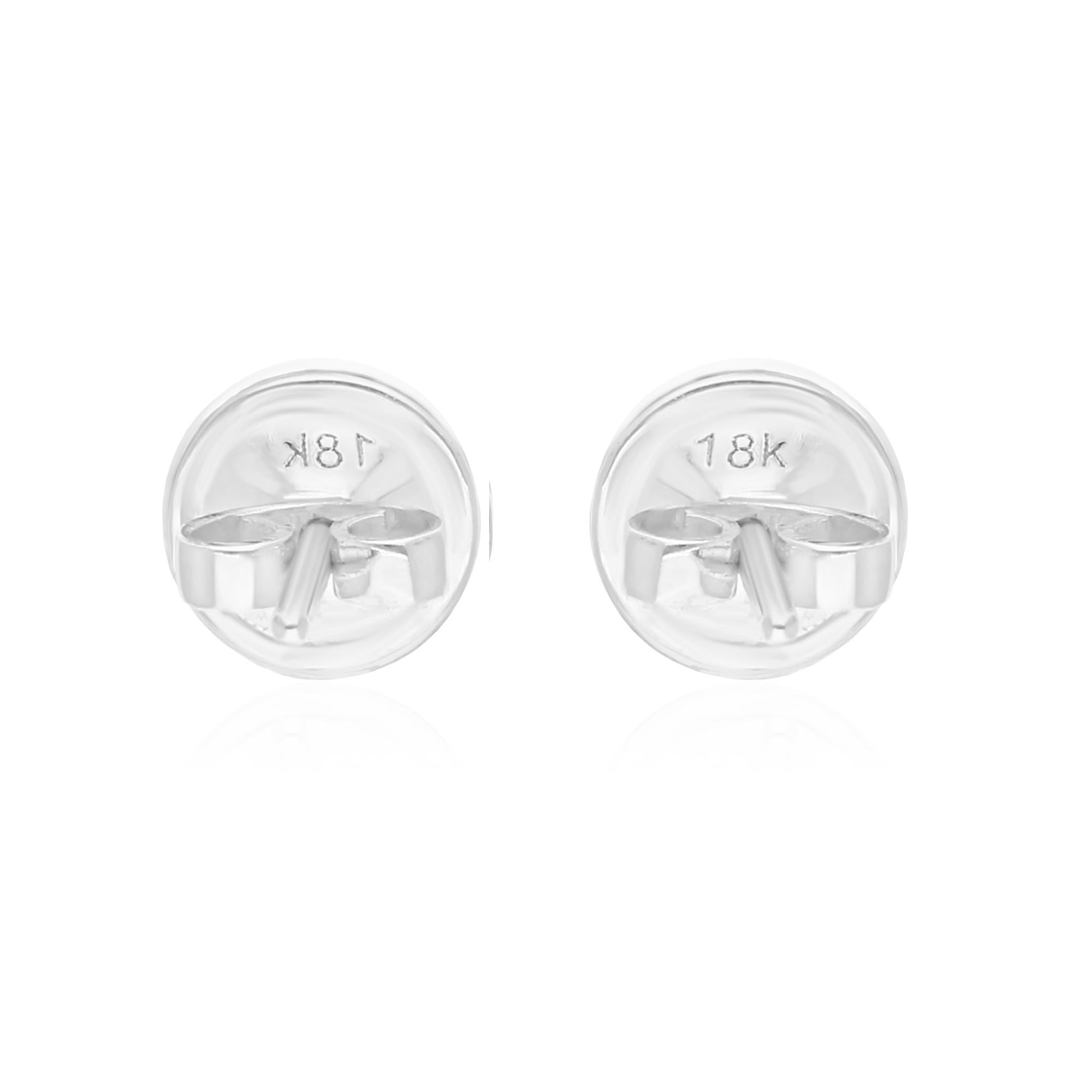 0.77 Carat SI/H Round Brilliant Cut Diamond Stud Earrings 14 Karat White Gold In New Condition For Sale In Diera, Dubai