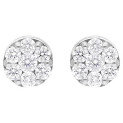 0.77 Carat SI/H Round Brilliant Cut Diamond Stud Ears Gold 18 Karat White Gold