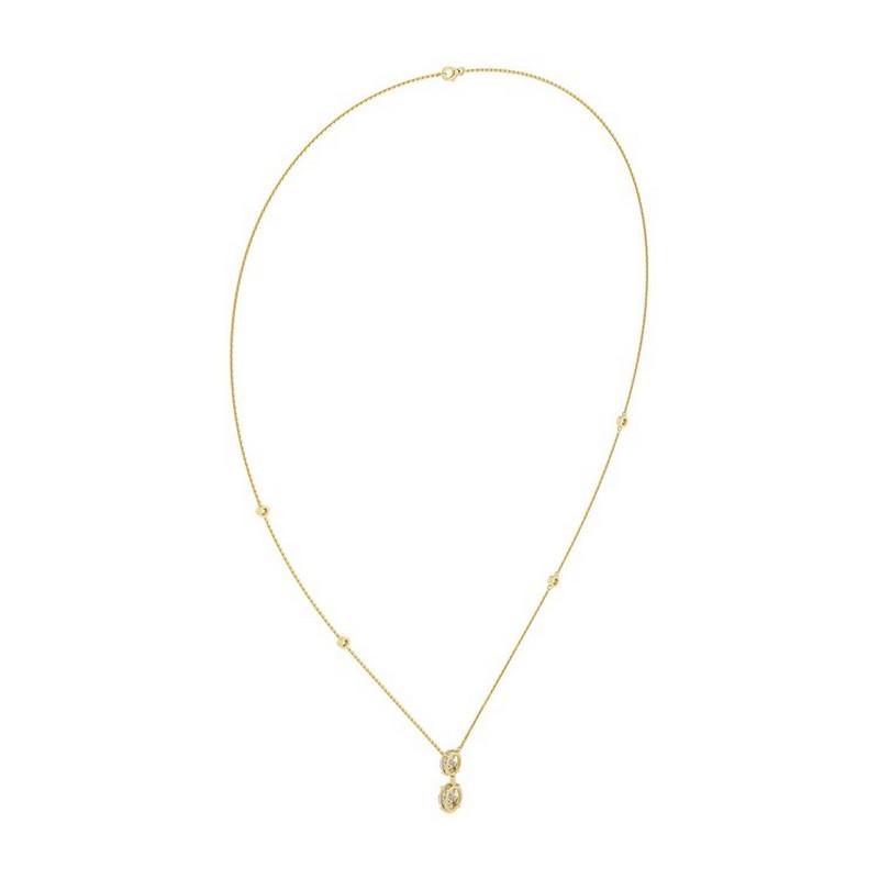 Taille Marquise Collier délicat collection clair de lune en or jaune 18 carats avec diamants marquises de 0,77 carat poids total en vente