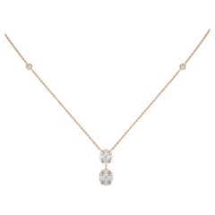 0,77 Karat Marquise-Diamanten 18K Roségold Mondlicht Kollektion Zarte Halskette