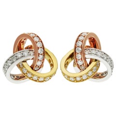 0.77ct Diamond & 18ct White, Rose & Yellow Gold Earrings