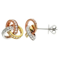 0.77ct Diamond 
18ct White, Rose 
Yellow Gold Earrings