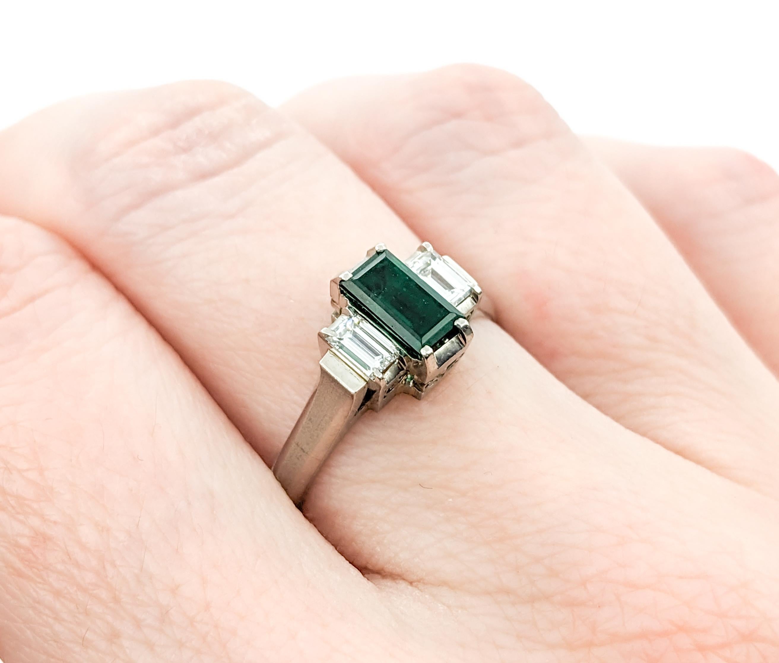 0.77ct Emerald & Diamond Ring In Platinum 3