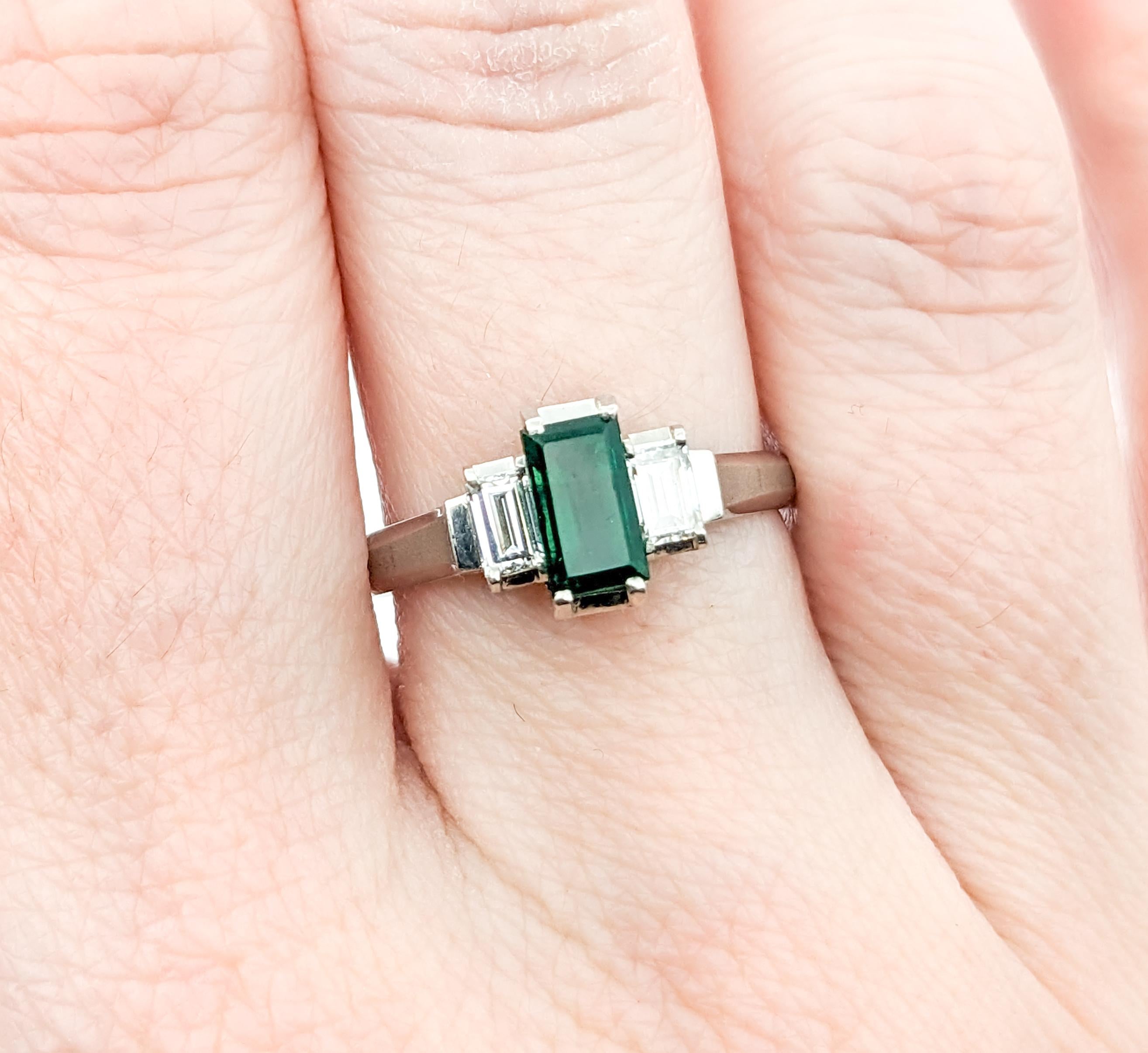 0.77ct Emerald & Diamond Ring In Platinum 4