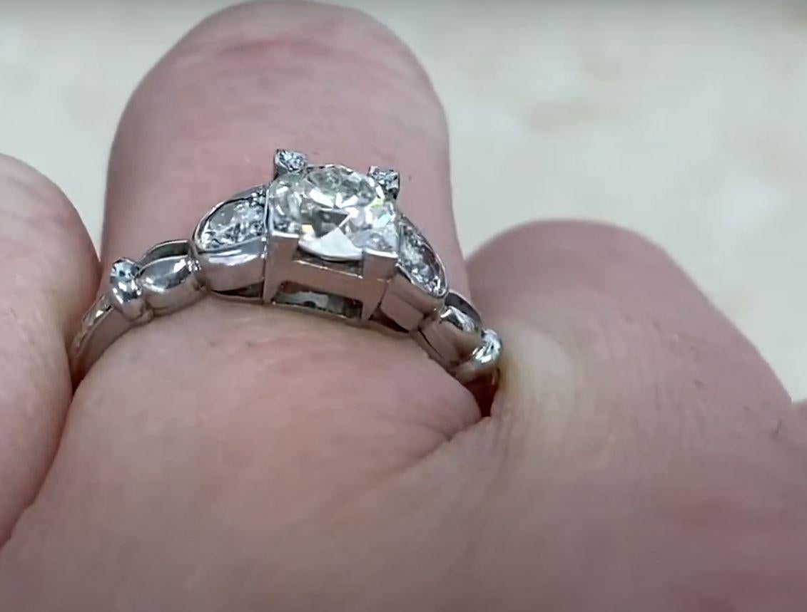 0.77ct Old European Cut Antique Diamond Engagement Ring, Platinum For Sale 4