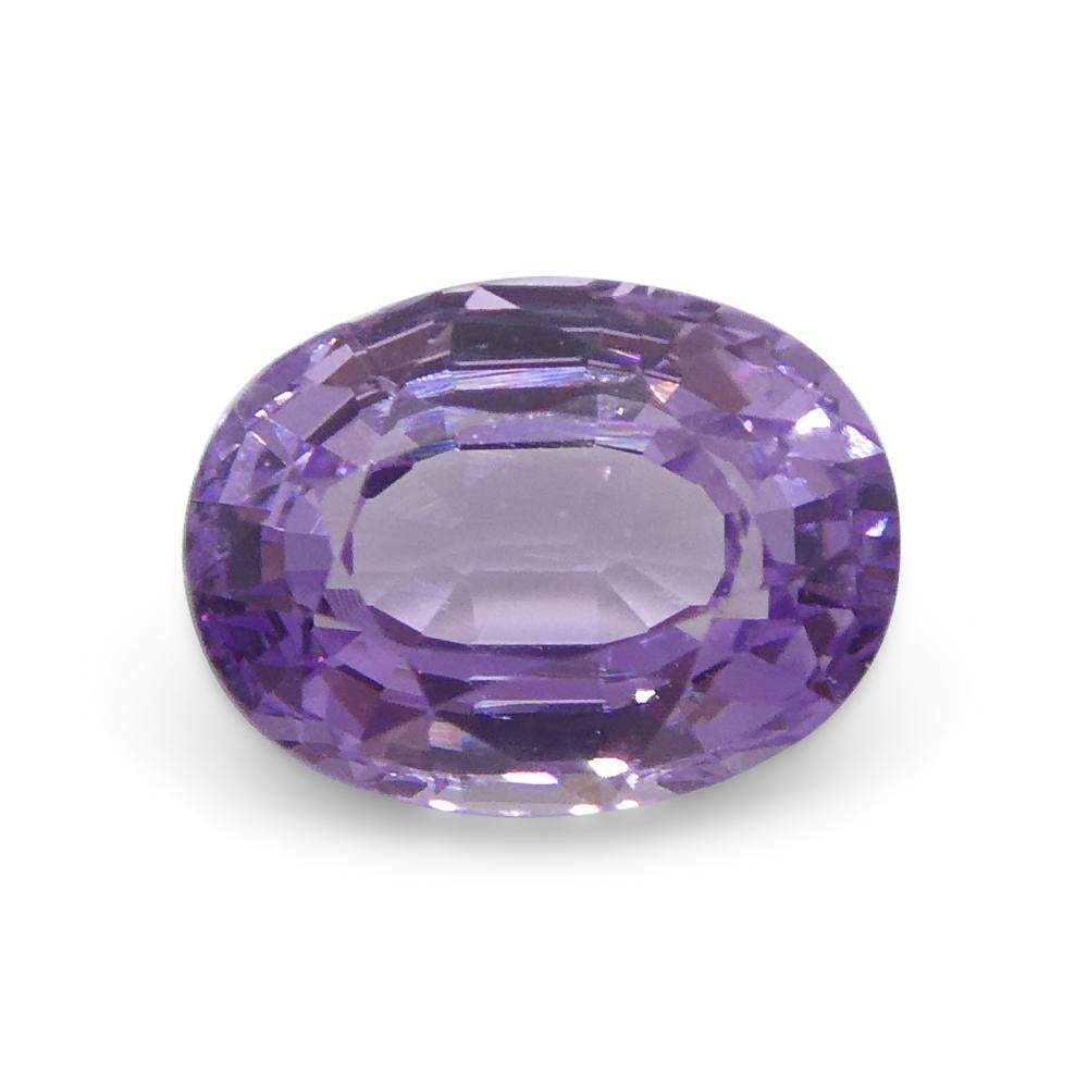 Oval Cut 0.77ct Oval Purple Sapphire from Madagascar Unheated For Sale