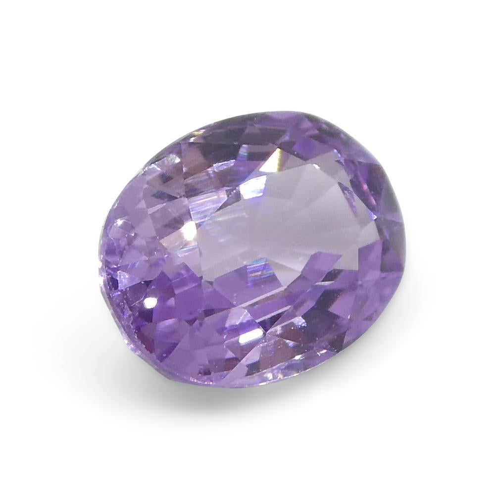 0.77ct Oval Purple Sapphire from Madagascar Unheated In New Condition For Sale In Toronto, Ontario