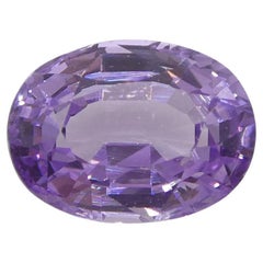 Saphir violet ovale 0.77 carat non chauffé de Madagascar