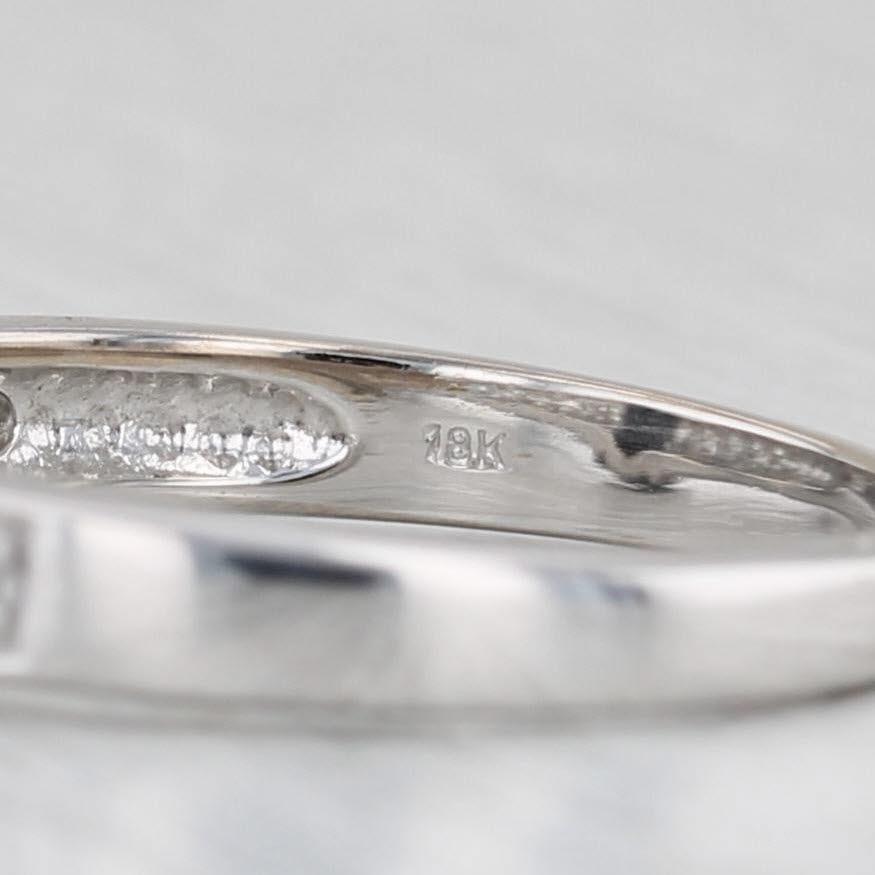 0.77ctw Black White Diamond Ring 18k White Gold Size 7 Engagement For Sale 2