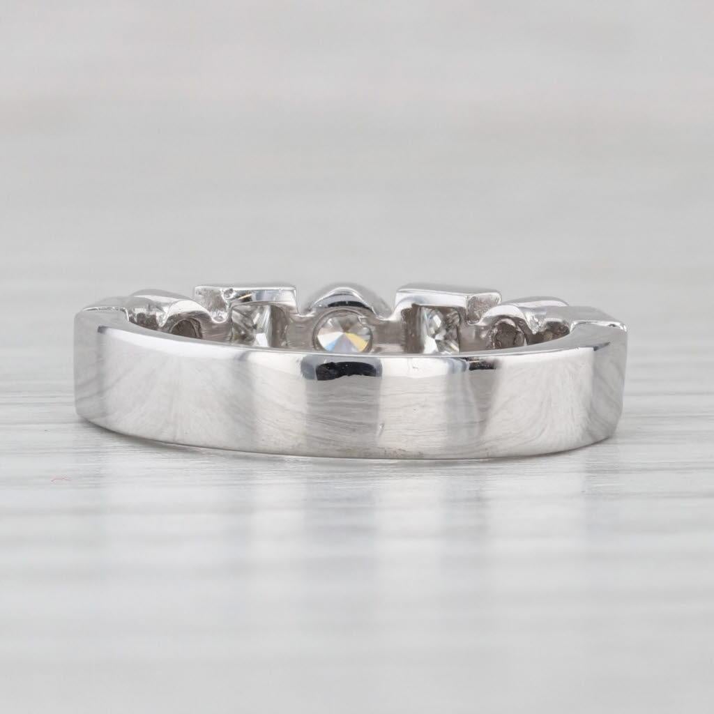 0.77ctw Anillo Apilable de Diamantes Anillo de Aniversario de Boda de Oro Blanco de 14k Tamaño 6 Corte redondo en venta