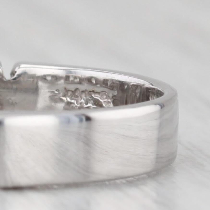 0.77ctw Anillo Apilable de Diamantes Anillo de Aniversario de Boda de Oro Blanco de 14k Tamaño 6 en venta 3