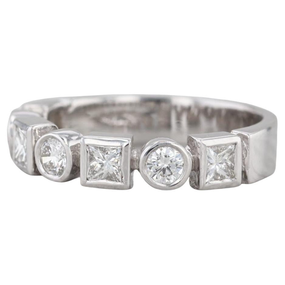 0.77ctw Diamond Stackable Ring 14k White Gold Wedding Anniversary Band Size 6