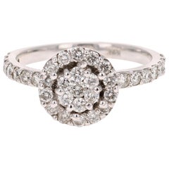 0.78 Carat Diamond 14 Karat White Gold Ring