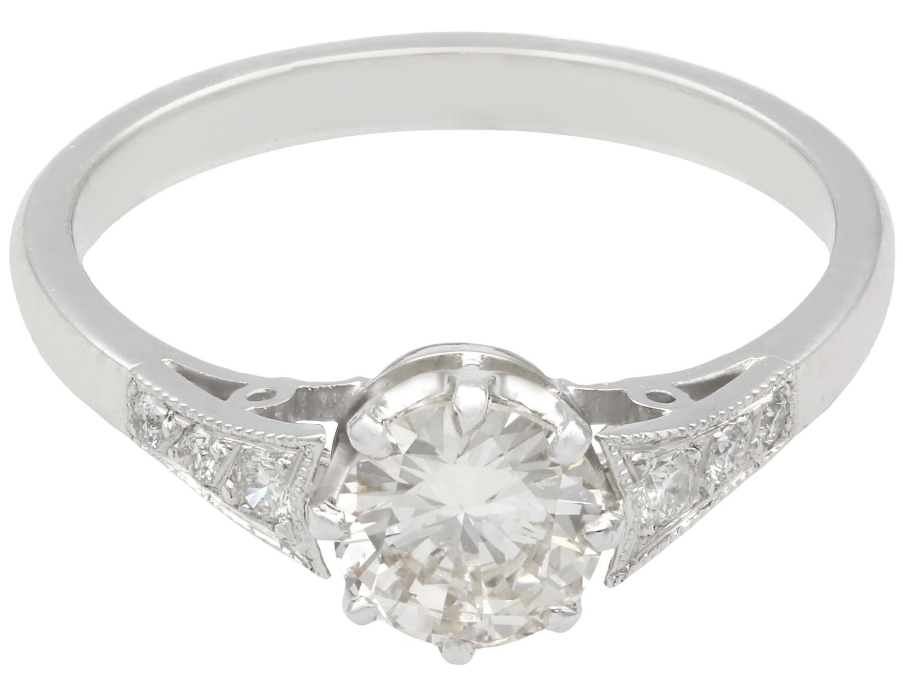 Round Cut Diamond and Platinum Solitaire Engagement Ring