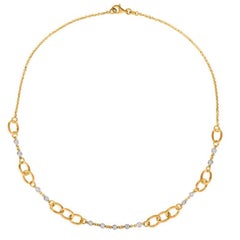 Collier de style chaîne en or jaune 14 carats avec diamants de 0,78 carat G SI