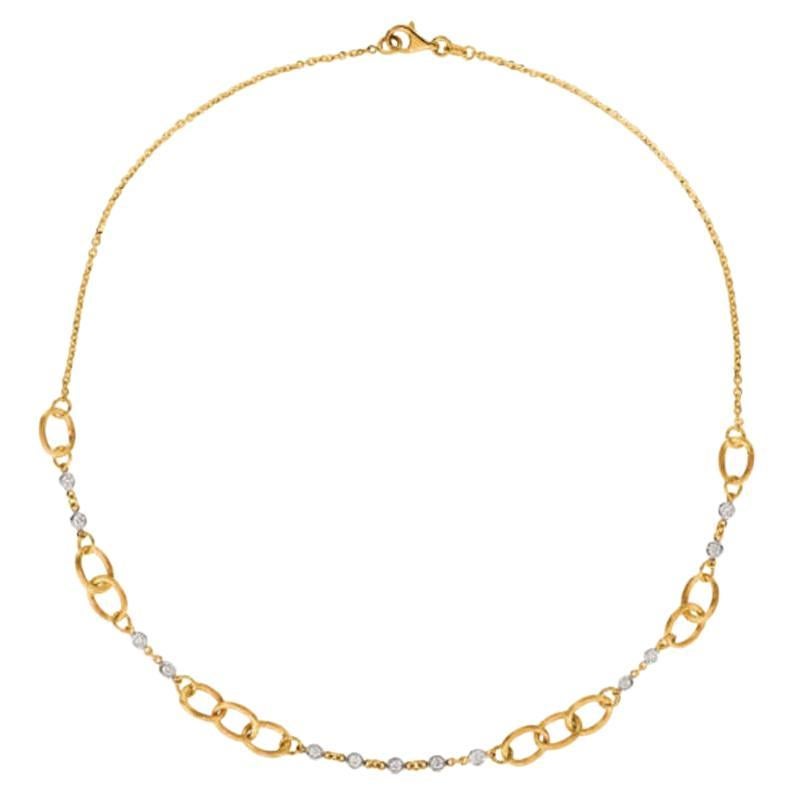 Collier de style chaîne en or jaune 14 carats avec diamants de 0,78 carat G SI en vente