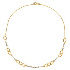 0.78 Carat Diamond Chain Style Necklace G SI 14K Yellow Gold