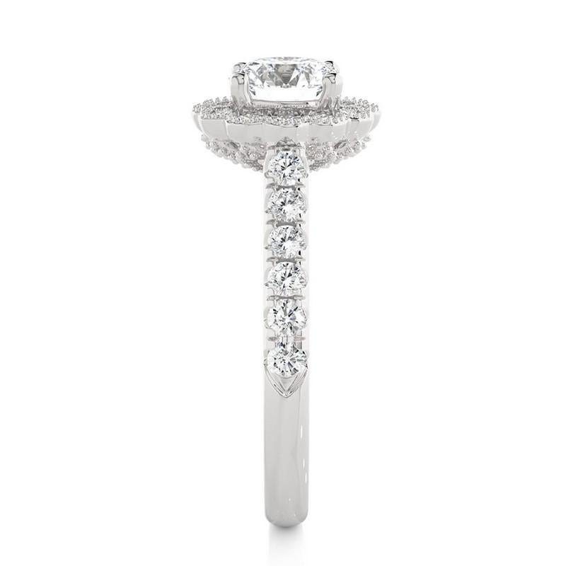 Modern 0.78 Carat Diamond Vow Collection Ring in 14K White Gold For Sale