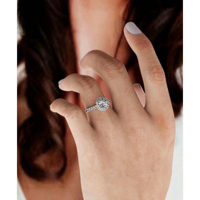 0.78 Carat Diamond Vow Collection Ring in 14K White Gold In New Condition For Sale In Paramus, NJ