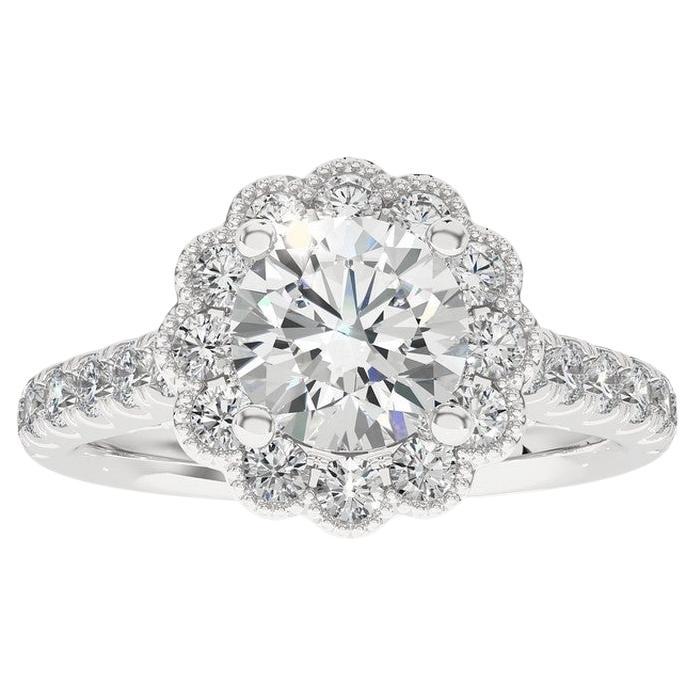 0.78 Carat Diamond Vow Collection Ring in 14K White Gold For Sale