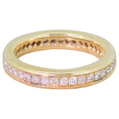 0.78 Carat Round Brilliant Cut Diamond Rose Gold Full Eternity Ring