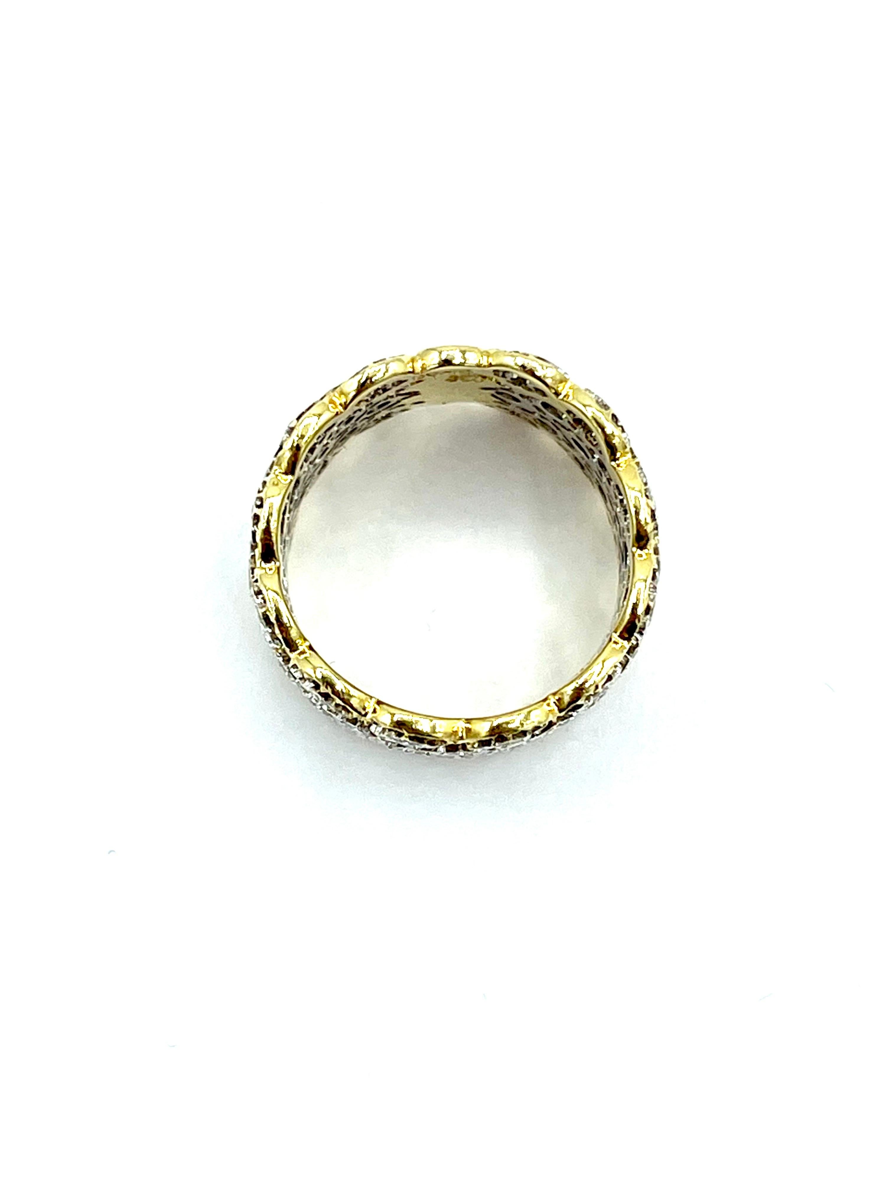 0,78 Karat runder Brillant und 18 Karat Weiß- und Gelbgold Ring (Rundschliff) im Angebot