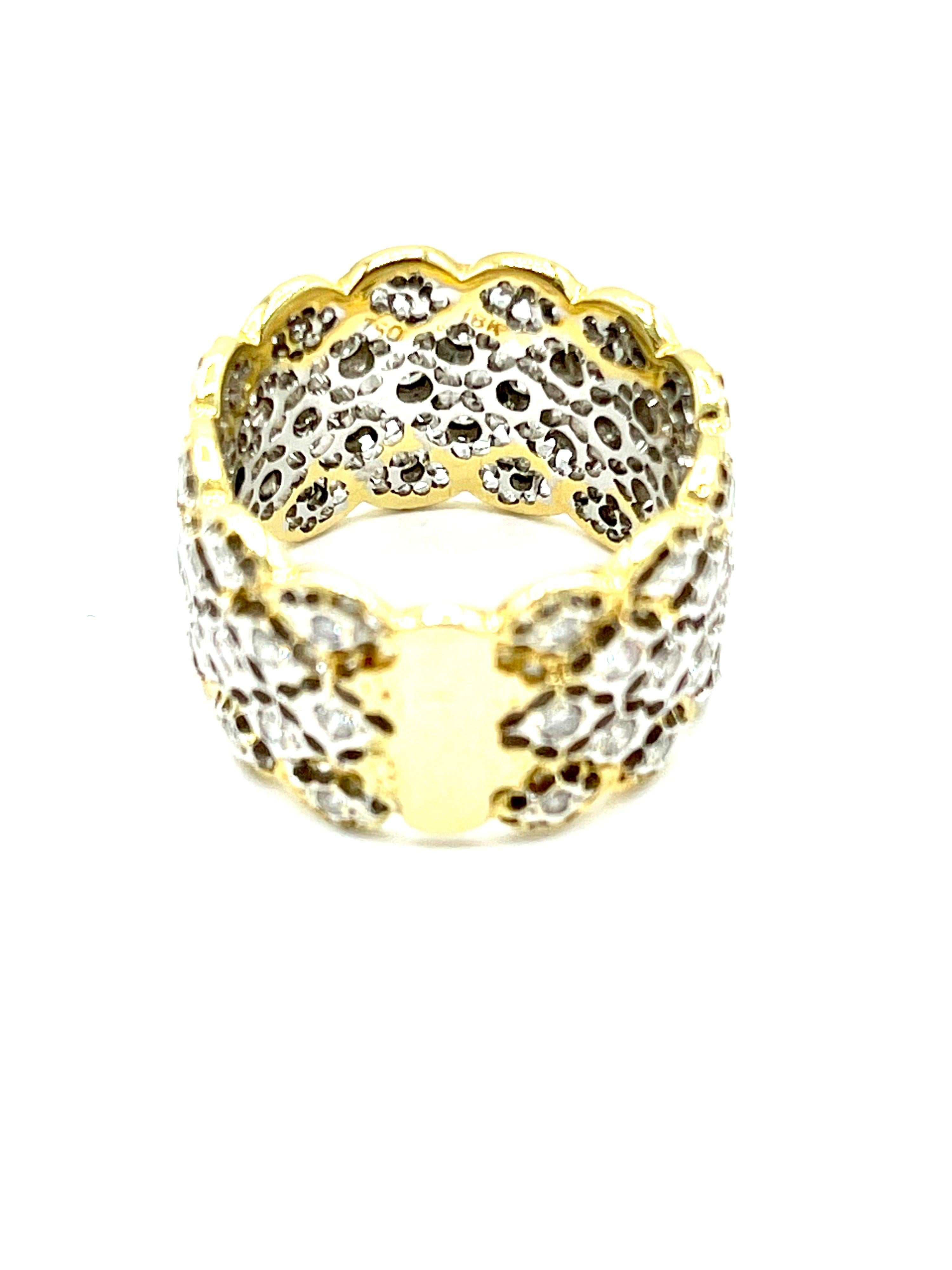 0,78 Karat runder Brillant und 18 Karat Weiß- und Gelbgold Ring im Zustand „Hervorragend“ im Angebot in Chevy Chase, MD