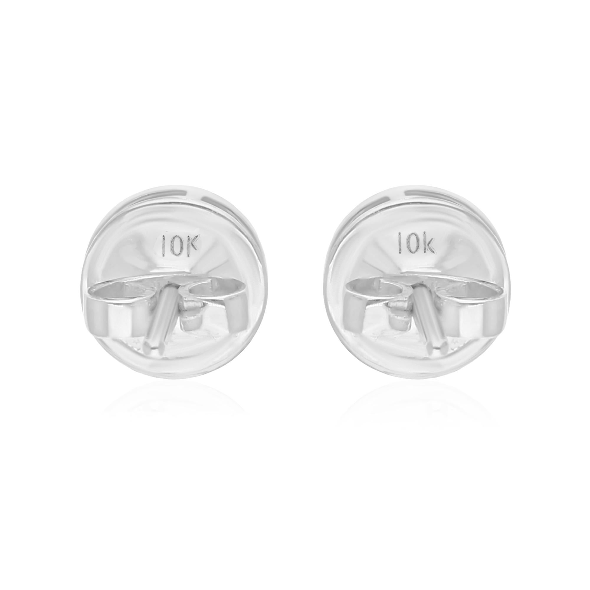 0.78 Carat SI/H Round Brilliant Cut Diamond Stud Earrings 10 Karat White Gold Neuf - En vente à Diera, Dubai
