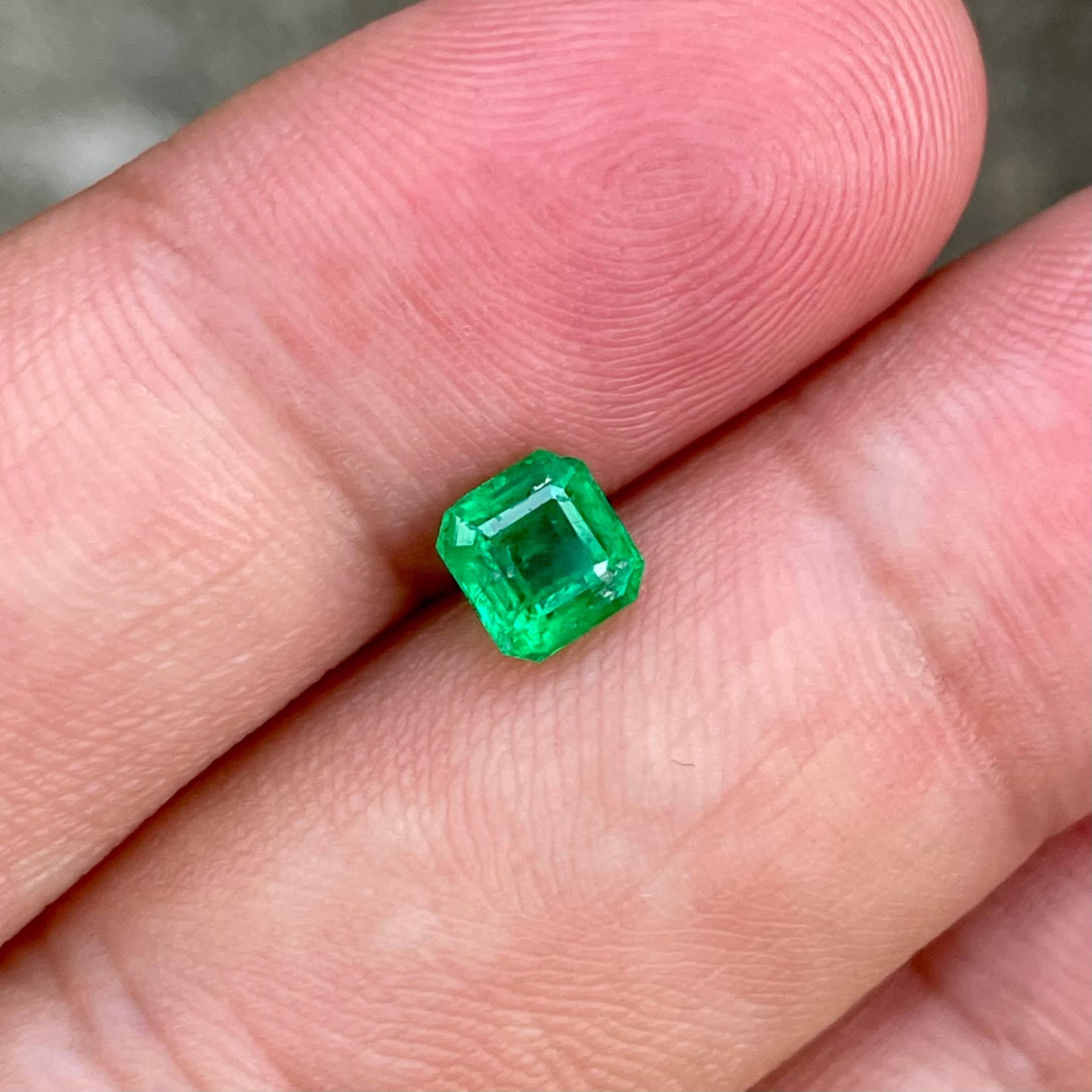Gewicht 0,78 Karat 
Abmessungen 5,5x5,2x3,9 mm
Behandlung von Leichtöl 
Herkunft Pakistan 
Klarheit SI 
Form Achteck 
Smaragd schneiden 



Dieser atemberaubende Smaragd von 0.78 Karat ist ein natürlicher Edelstein aus Pakistan, der für seine