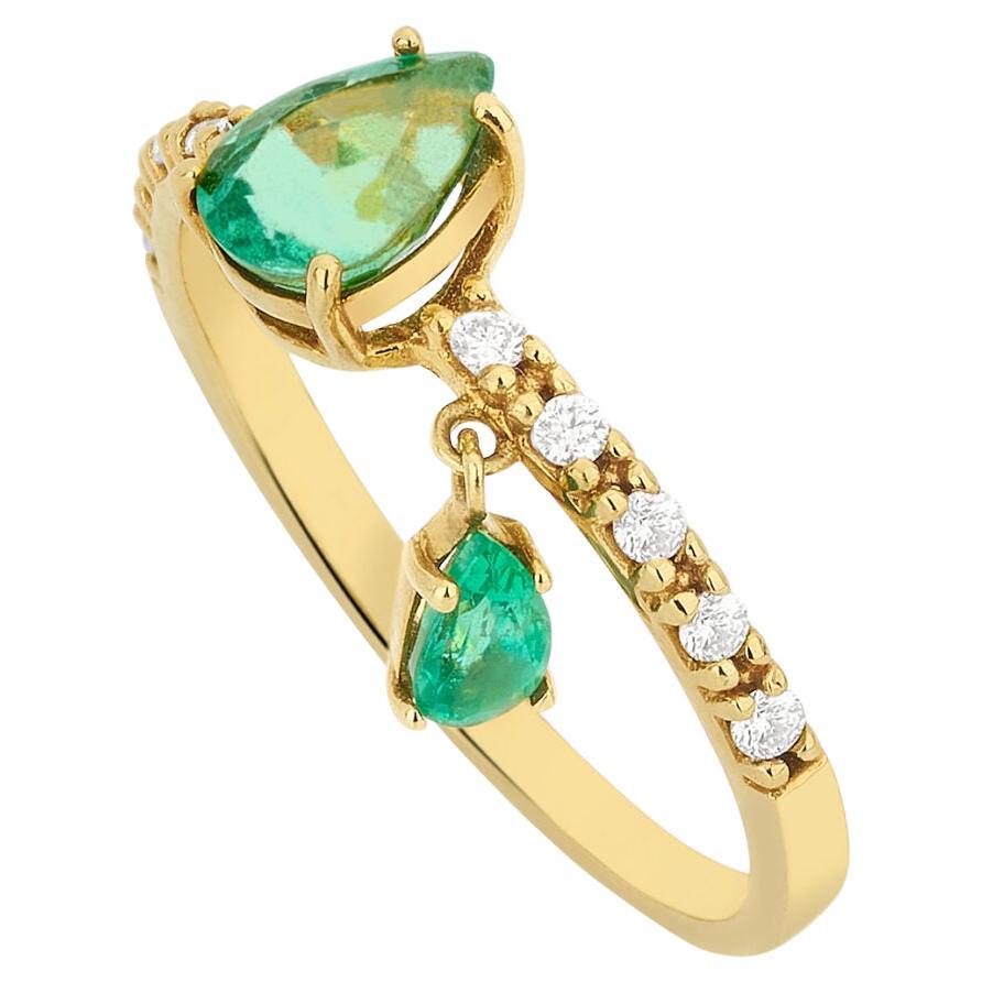0,78 ct Smaragd Ring im Angebot