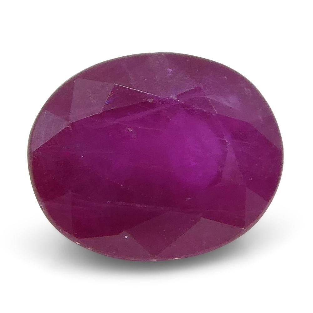 0.78 ct Oval Ruby Burma In New Condition For Sale In Toronto, Ontario