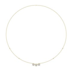 Collier pendentif tri-cuir en or jaune 14 carats avec diamants de 0,78 carat poids total
