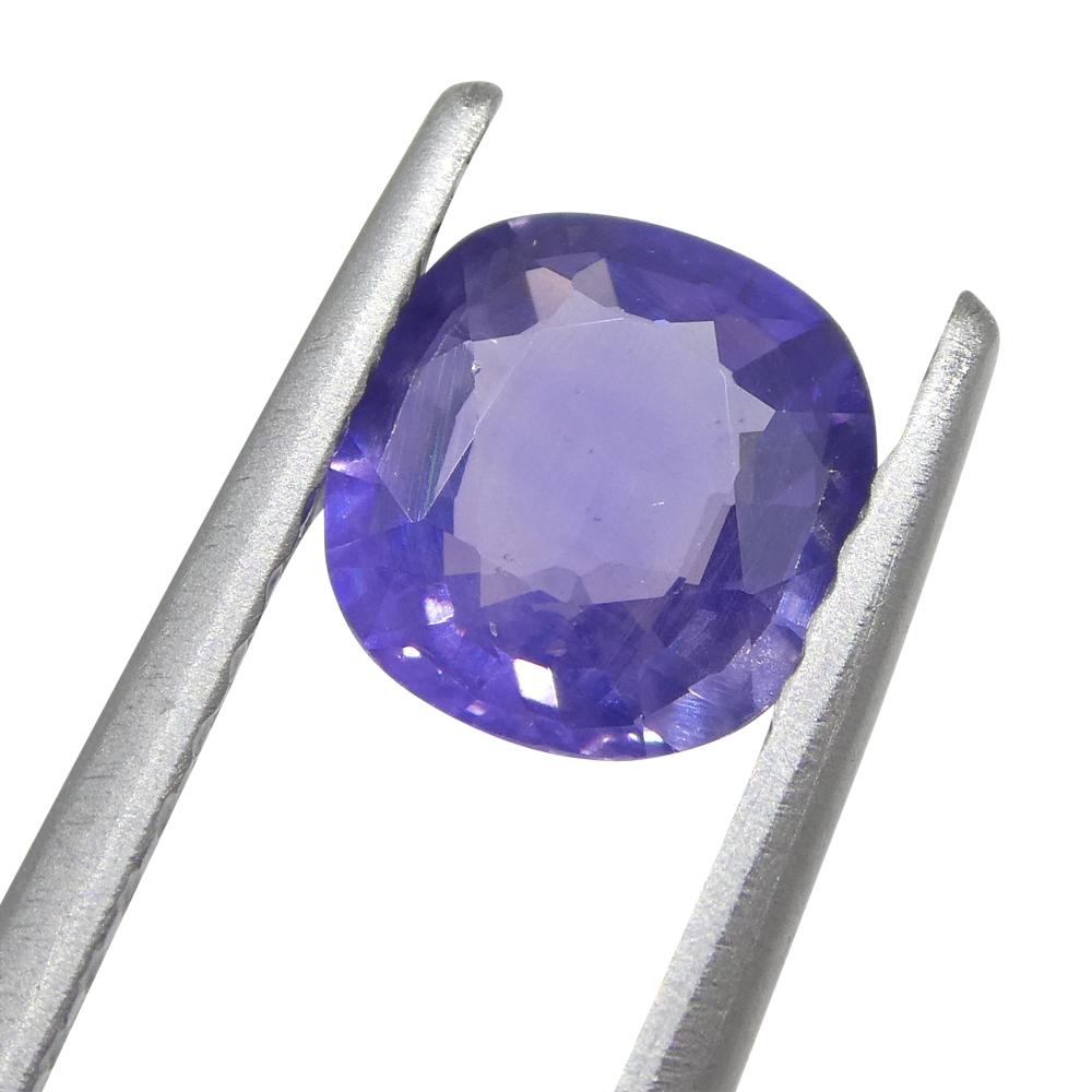 Brilliant Cut 0.78ct Cushion Blue Sapphire from East Africa, Unheated For Sale