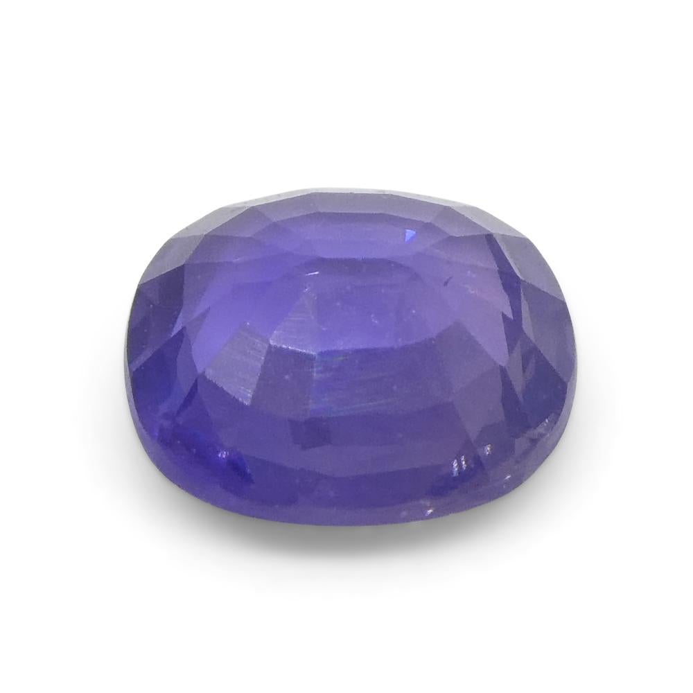 0.78ct Cushion Blue Sapphire from East Africa, Unheated In New Condition For Sale In Toronto, Ontario