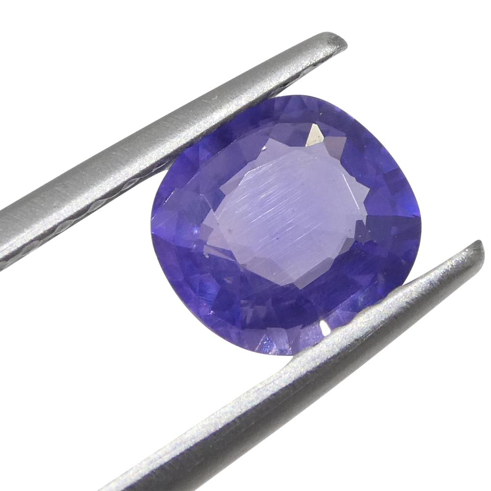 Women's or Men's 0.78ct Cushion Blue Sapphire from East Africa, Unheated For Sale