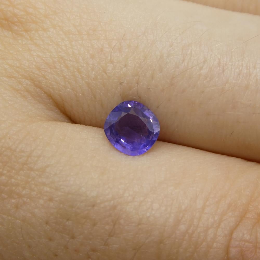 0.78ct Cushion Blue Sapphire from East Africa, Unheated For Sale 1