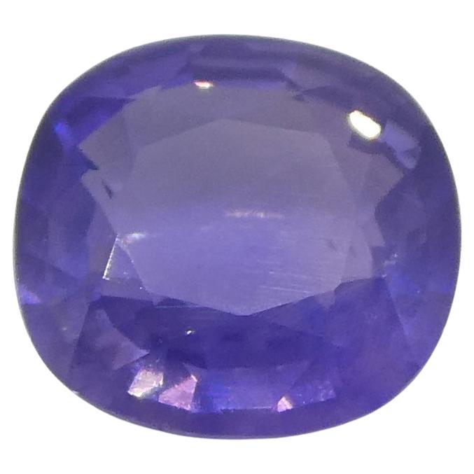 0.78ct Cushion Blue Sapphire from East Africa, Unheated For Sale