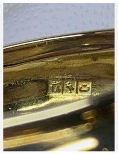 0.78ct Diamond and sapphire chunky Egyptian engagement ring 18ct gold 6.3g